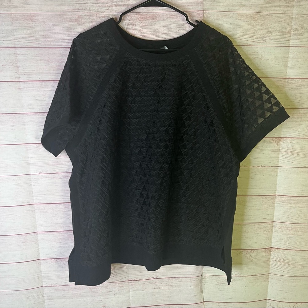 MYNT 1792 Black Sleeve Front See-Through Top Size‎ 2X